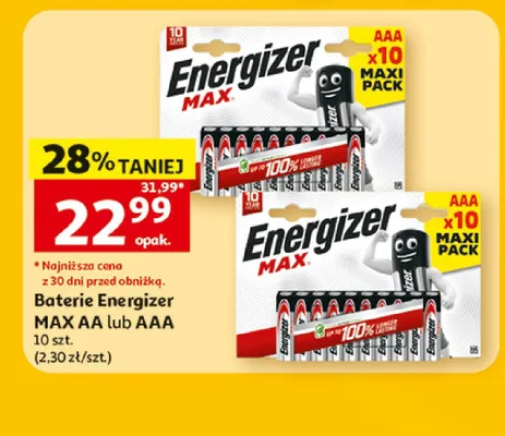 Baterie Energizer MAX AAA promocja w Auchan