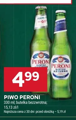 Piwo bezalkoholowe Peroni Nastro Azzurro promocja w Stokrotka