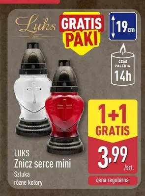 Znicz serce mini Luks promocja w Aldi