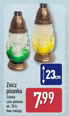 Znicz pisanka 23cm promocja w Aldi