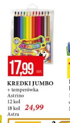 Kredki Jumbo Astrino 12 kolorów promocja w Leclerc