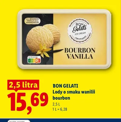 Lody o smaku wanilii bourbon Bon Gelati promocja w Lidl
