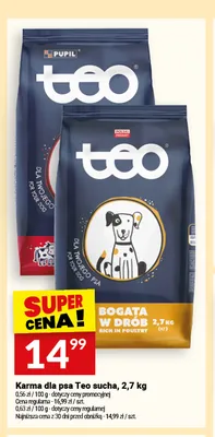 Karma dla psa Teo sucha bogata w drób promocja w Twój Market