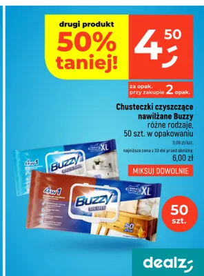 Chusteczki czyszczące nawilżane do łazienki Buzzy promocja w Dealz