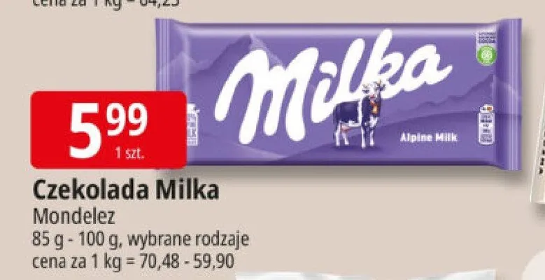 Czekolada Alpine Milk promocja w Leclerc