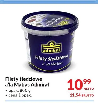 Filety śledziowe a'la Matjas Admirał promocja w Makro