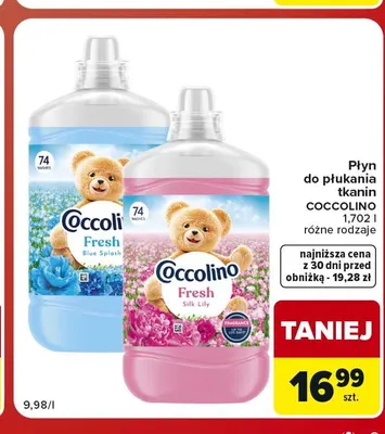 Płyn do płukania tkanin Coccolino promocja w Carrefour Market