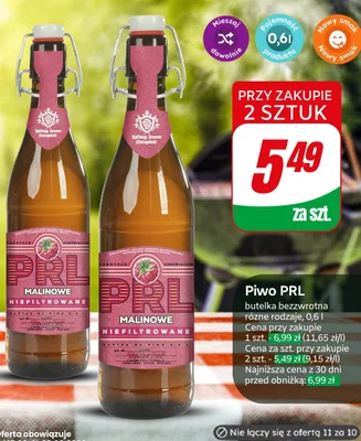 Piwo PRL Malinowe Niefiltrowane promocja w Dino