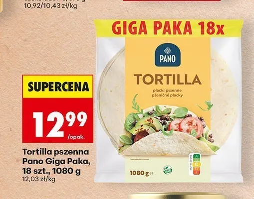 Tortilla pszenna Pano Giga Paka 18-pak promocja w Biedronka