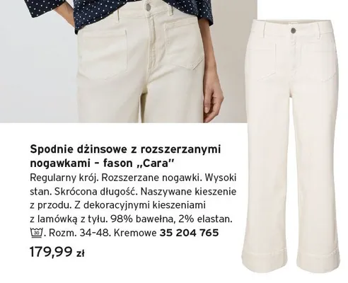 Spodnie dżinsowe damskie z rozszerzanymi nogawkami fason Cara promocja w Tchibo