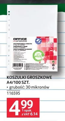 Koszulki groszkowe A4 Office Products promocja w Selgros