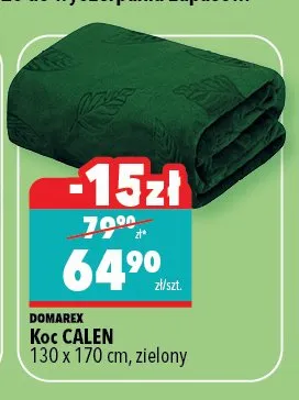 Koc Calen 130 x 170 cm, zielony promocja w Biedronka Home