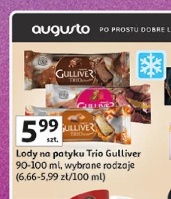 Lody na patyku Trio Gulliver promocja w Auchan