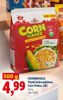 Płatki kukurydziane Corn Flakes Crownfield XXL promocja w Lidl