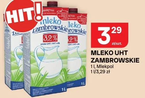 Mleko UHT Zambrowskie Mlekpol promocja w Chorten