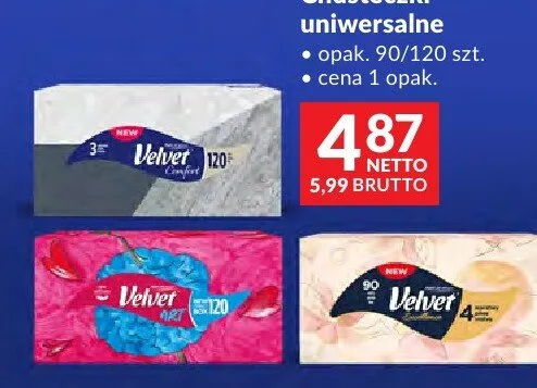 Chusteczki uniwersalne Velvet promocja w Makro