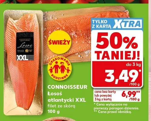 Łosoś atlantycki XXL filet ze skórą Connoisseur promocja w Kaufland