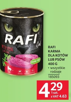 Karma Rafi dla kotów lub psów 400 g promocja w Selgros