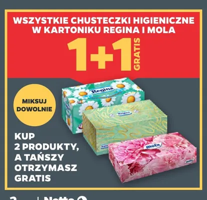 Chusteczki higieniczne w kartoniku Mola promocja w Netto