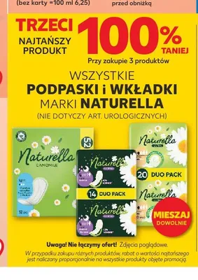 Podpaski i wkładki higieniczne Naturella promocja w Kaufland