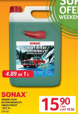 Płyn zimowy do spryskiwaczy Sonax Green Forest -18°C 4L promocja w Selgros