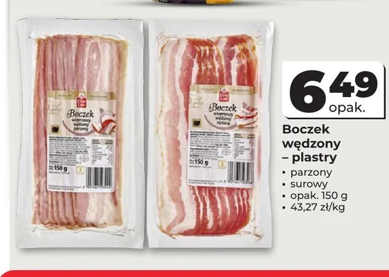 Boczek wędzony parzony plastry Fine Life promocja w Odido