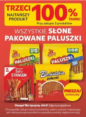 Paluszki słone pakowane wszystkie rodzaje promocja w Kaufland