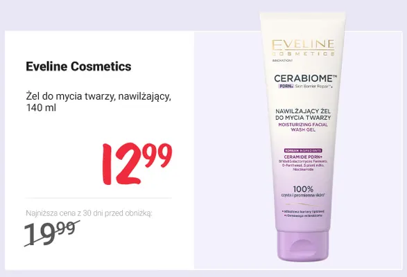 Żel do mycia twarzy nawilżający Eveline Cosmetics promocja w Rossmann
