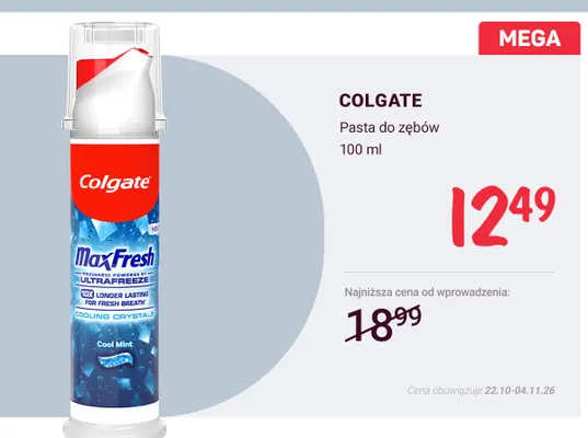 Pasta do zębów Colgate promocja w Rossmann
