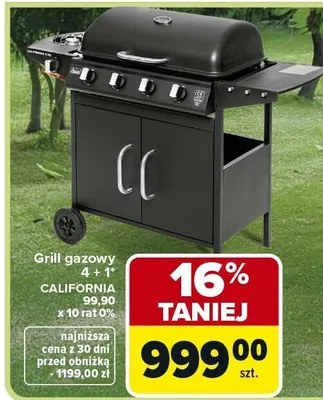 Grill gazowy California 4 + 1 promocja w Carrefour
