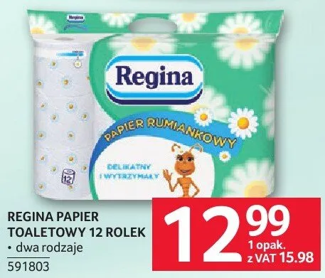 Papier toaletowy Regina 12 rolek promocja w Selgros