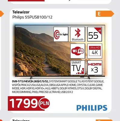 Telewizor Philips 55PUS8100/12 promocja w kakto.pl