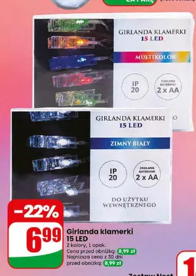 Girlanda klamerki 15 LED Multikolor promocja w Dino