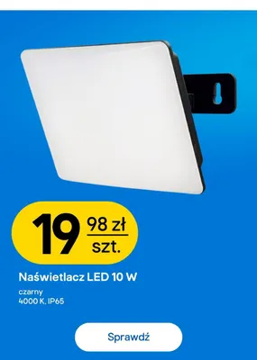 Naświetlacz LED czarny Castorama promocja w Castorama