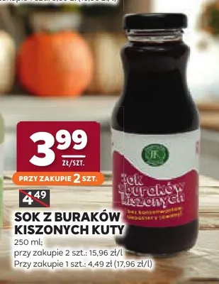 Sok z buraków kiszonych Kuty promocja w Stokrotka