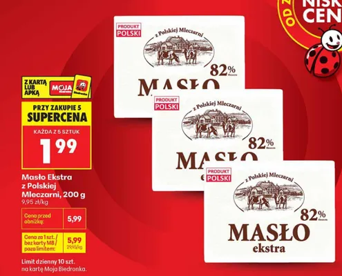 Masło ekstra z Polskiej Mleczarni promocja w Biedronka