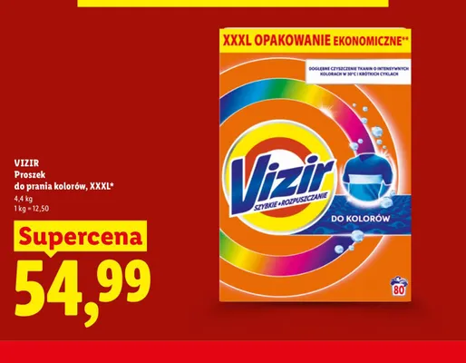 Proszek do prania kolorów XXXL Vizir promocja w Lidl