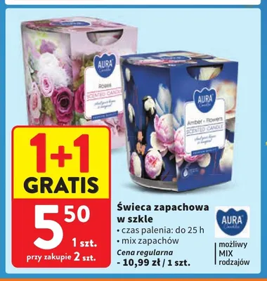 Świeca zapachowa w szkle Aura promocja w Intermarche