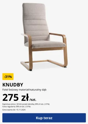 Fotel Knudby promocja w Jysk