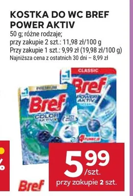 Kostka do WC Bref Power Aktiv promocja w Stokrotka