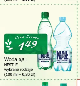 Woda Nałęczowianka Nestlé promocja w CEZAR Delikatesy