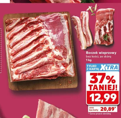 Boczek wieprzowy bez kości ze skórą promocja w Kaufland