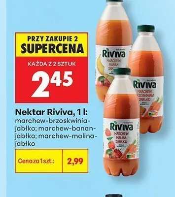 Nektar Riviva marchew brzoskwinia jabłko promocja w Biedronka