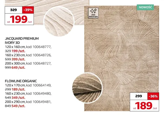 Dywan Flowline Organic 120x170 cm promocja w Komfort