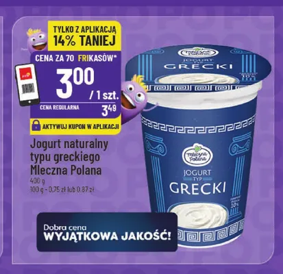 Jogurt naturalny typu greckiego Mleczna Polana promocja w POLOmarket