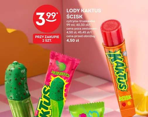 Lody Kaktus Gibek na patyku promocja w Żabka