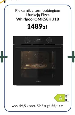 Piekarnik z termoobiegiem i funkcją Pizza Whirlpool OMK58HU1B promocja w Salony Agata