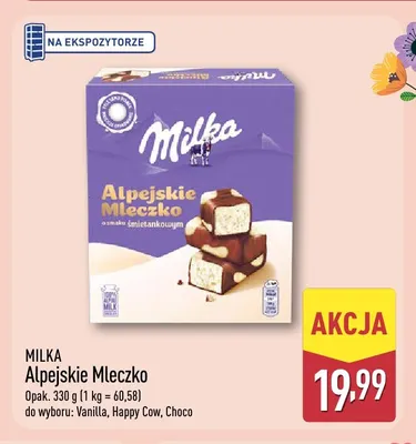 Alpejskie Mleczko Choco Milka promocja w Aldi