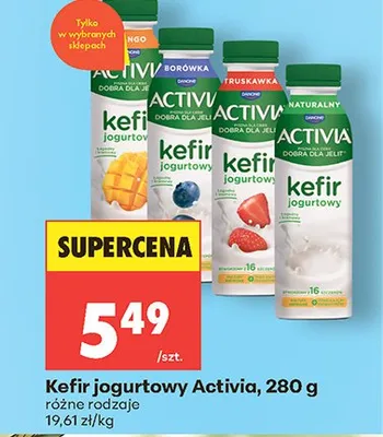 Kefir jogurtowy borówkowy Activia promocja w Biedronka