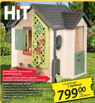 Domek ogrodnika Smoby 128,5x132x135cm promocja w Selgros